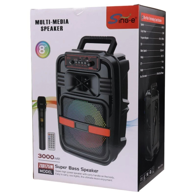 اسپیکر بلوتوثی سینگ ای ZQS8182W + میکروفون و ریموت کنترل